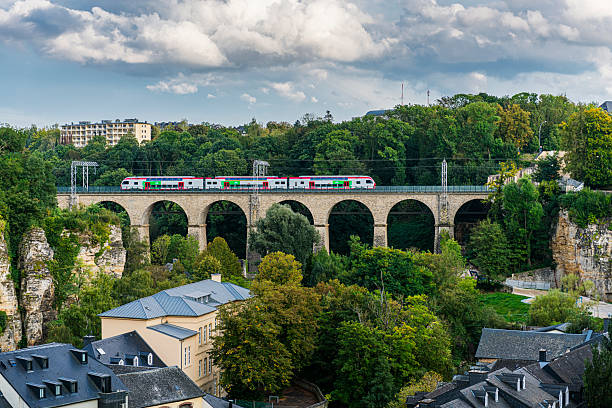 istock famous old bridge viaduct in Luxembourg City 2214828721