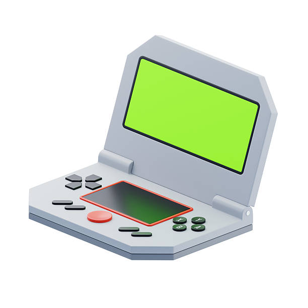 Portable dual screen game device 3d icon. Dual screen handheld 3D Icon