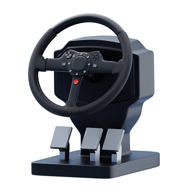 istock Gaming Steering Wheel 3D Icon. Realistic racing wheel setup 3d icon 2214832650