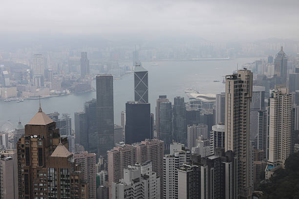 Hong Kong downtown cityscape Victoria harbor