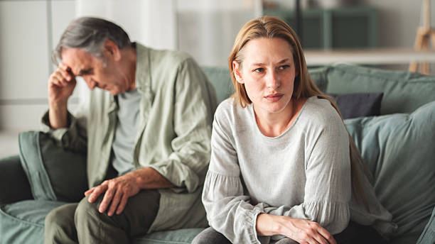 istock Father and daughter fight, generation gap concept 2214844278
