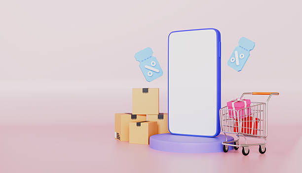 istock Online shopping experience with cart and boxes ready for delivery 2214860230