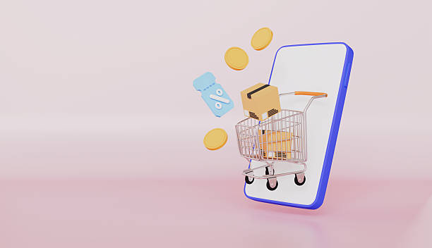 istock Online shopping with shopping cart, boxes and discounts ideal for e-commerce 2214860259