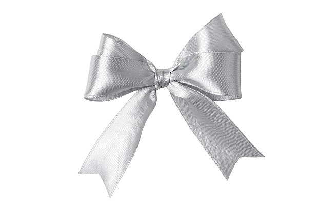 istock Beautiful gray gift bow on white background 2214860311