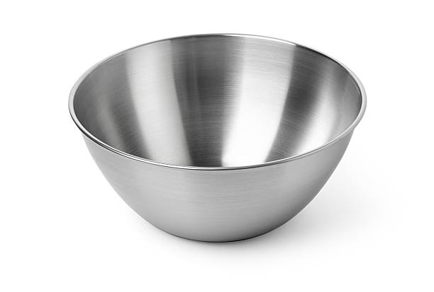 istock Empty stainless steel mixing bowl on white background 2214870043