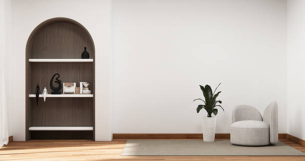 istock White Minimal modern style, Empty  room, Cleaning living room interior.3d rendering 2214877644