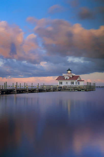 istock Roanoke Marshes Lighthouse Long Exposure - Portrait Orientation 2214890316