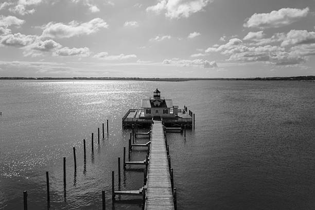 istock Roanoke Marshes Lighthouse in Monochrome 2214890693