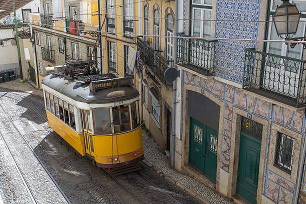 istock Historic yellow tram Lisbon 2214894423