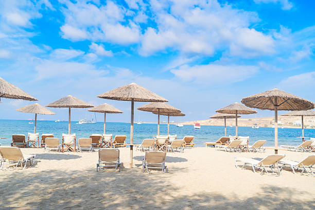 istock Romantic beach at greek island 2214904154