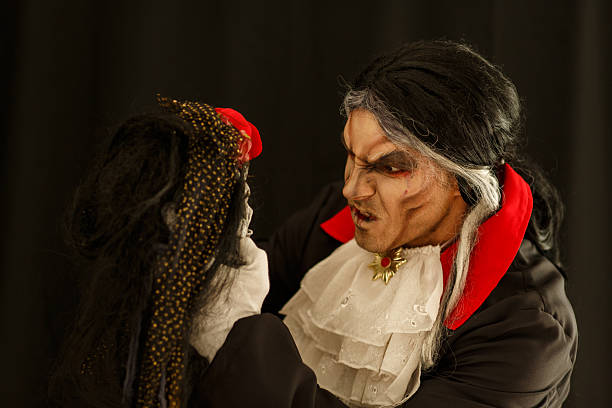 istock Dramatic depiction of a vampire confronting an eerie figure 2214913083