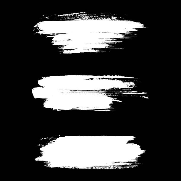 ilustrații de stoc cu grunge texturat pensulă albă set vector design vectorial - radieră