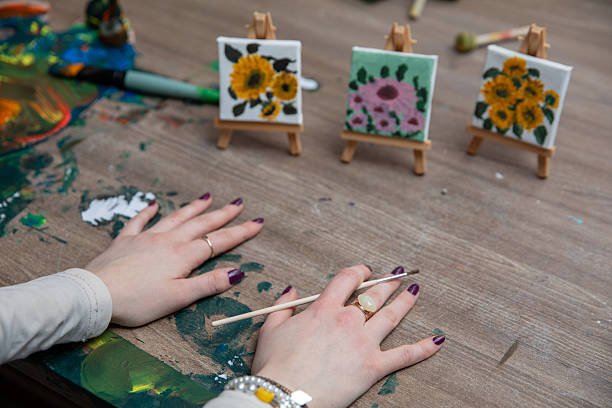istock Join a Creative Painting Session to create beautiful Floral Art on Mini Canvases 2214926656