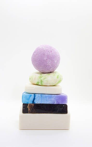 istock Stack of colorful soap bars and bath bomb. 2214929916