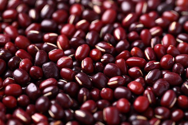 Azuki beans or red mung beans background, Food ingredient