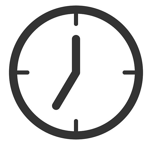 ikon jam sederhana menunjukkan 700. melambangkan tenggat waktu, jadwal, janji temu. gunakan untuk manajemen waktu, produktivitas, pengingat. desain bersih cocok untuk situs web, aplikasi, presentasi. - pagi waktu hari ini ilustrasi stok