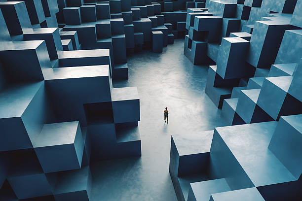 istock Woman standing in VR environment 2214954770