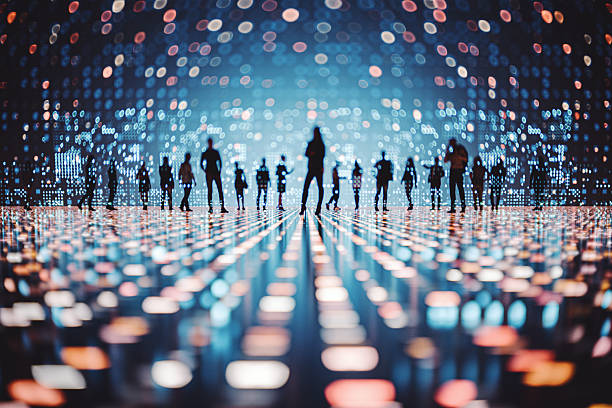 istock Unrecognizable group of people in VR environment 2214954823