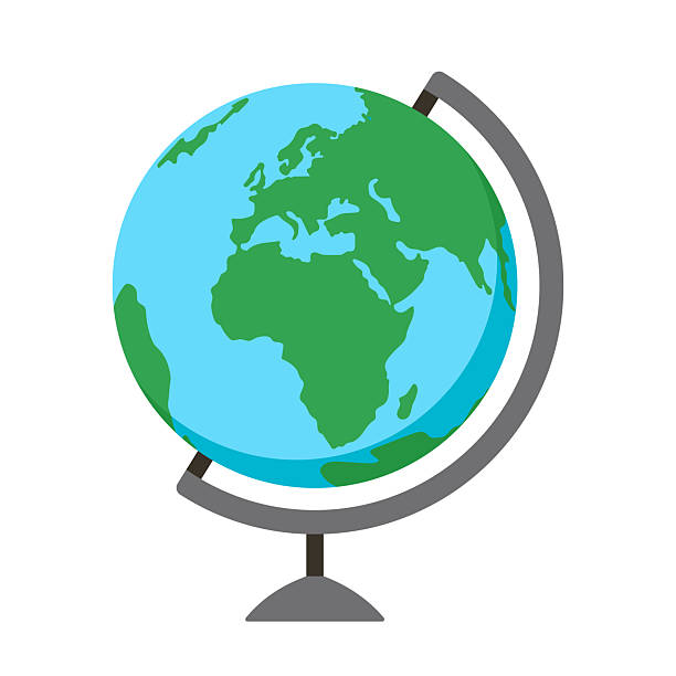 ilustrações de stock, clip art, desenhos animados e ícones de vector school globe isolated on white. geography learning item. - planeta