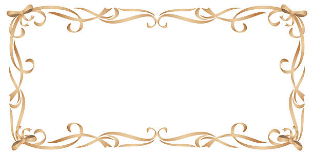 istock decorative golden frames with swirls and ribbons on a white background elegant element 2214958913