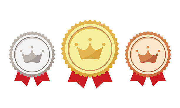istock Popular No.1 to No.3 ranking labels Gold medal Silver medal Bronze medal 2214962794