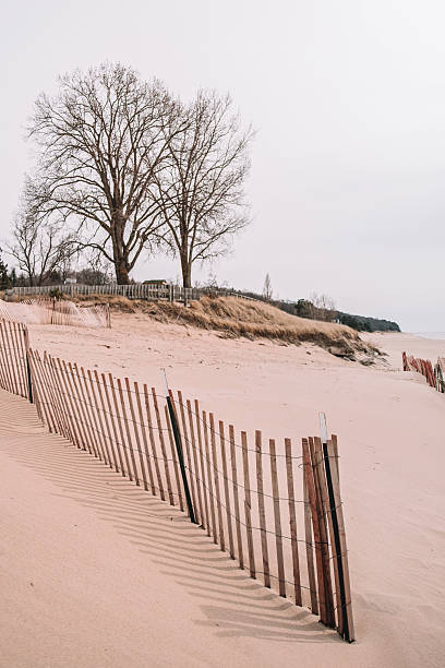 Oval Beach in the Spring- Lake Michigan in Saugatuck, Michigan, United States