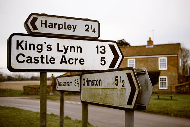 istock Weathered arrow road signs in Great Massingham, UK 2214964138