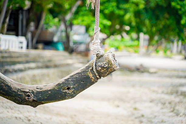 the swing on the beach with dramatic tone
