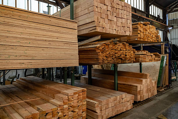 istock A Machinery Warehouse with Stacked Wood Organized and Ready for Commercial Construction Use 2214970246