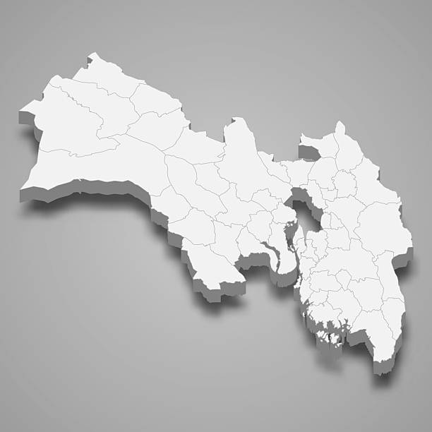 istock 3d isometric map of Viken is a county of Norway 2214981646
