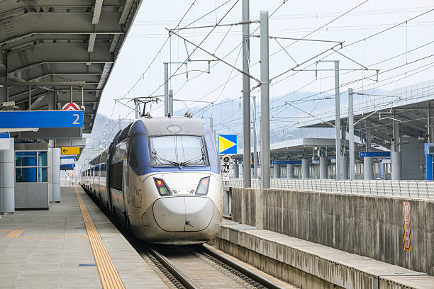 istock A train leaving Gongju Station 2214985563