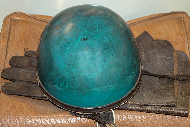 historical German military helmet on a white background
