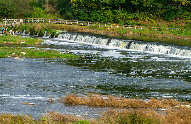 View of the Kuldga waterfall.