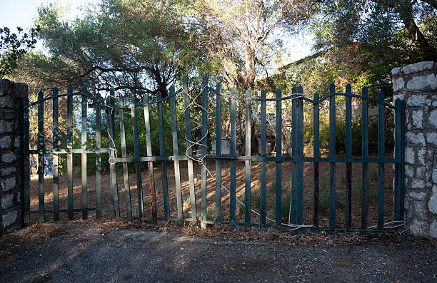 Closed gate to the house.