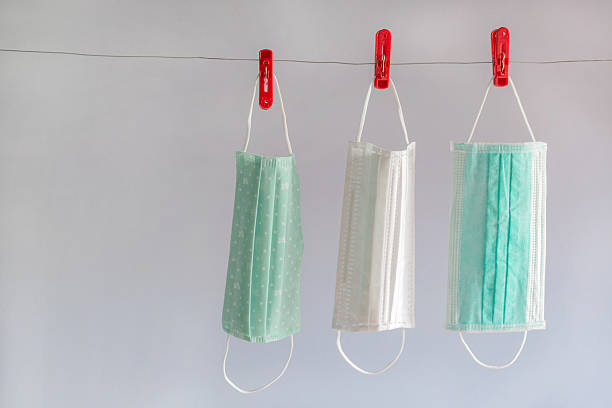 istock Mask to dry on a clothesline. 2214990614