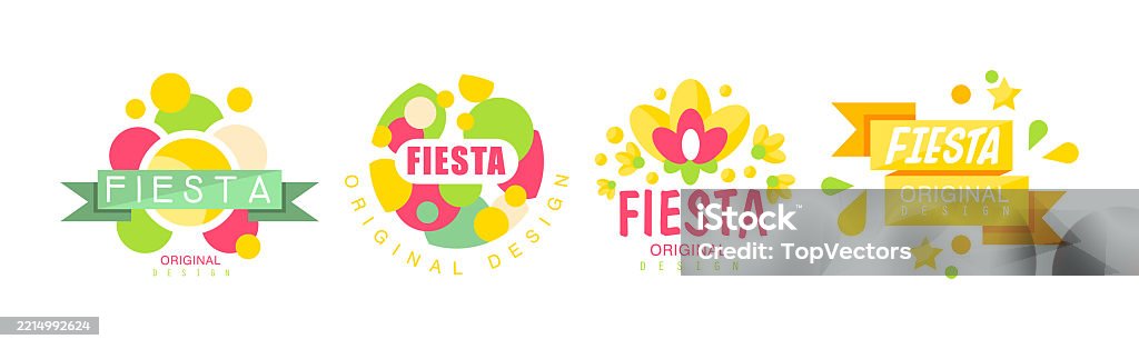 Fiesta Vector Icon Fiesta Logo Original Design With Colorful Shape Vector Set Stock ...