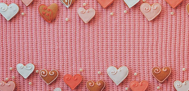 istock Heart Shaped Cookies. Wide Frame. Valentine Concept 2214993234