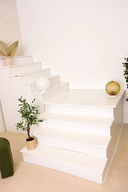 istock Decorative white wooden stairs indoors. 2215000290