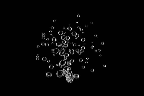 istock Underwater bubbles, Underwater oxygen design concept, Small water drops underwater, On black background, Close-up photography. 2215004786