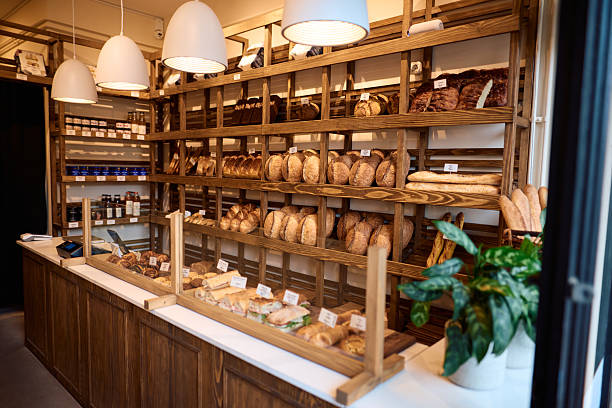 istock Displaying various breads and sandwiches in a bakery shop 2215007423