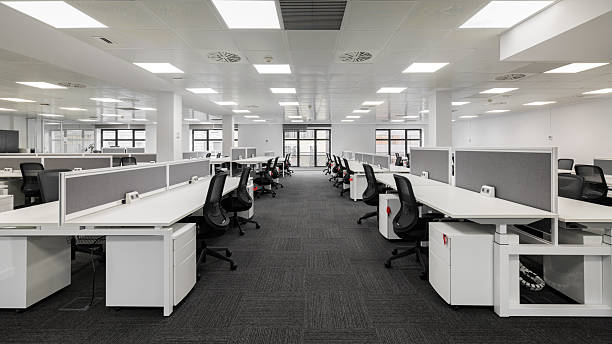 istock Spacious modern office with open-plan design and ergonomic furniture 2215015731