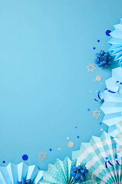 istock Bright blue background for Hanukkah celebration or other Jewish event 2215035501