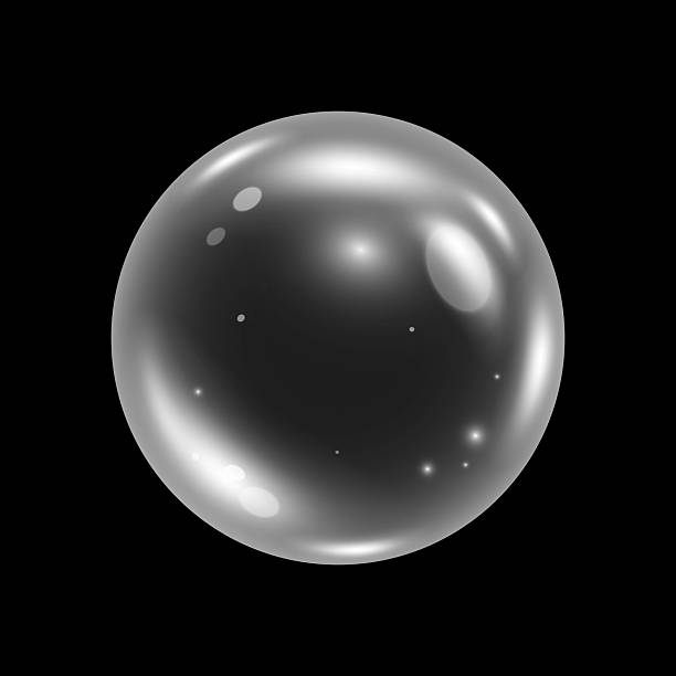 istock Glass realistic ball 3d, Soap air bubble foam with glare and glow, Vector illustration 2215035807