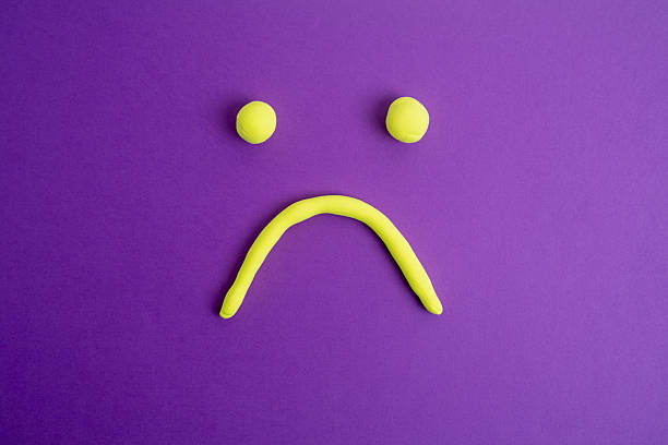 Sad emotion on color background. Mood concept