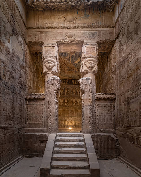 Interior of Hathor temple in Dendera, Qena, Egypt