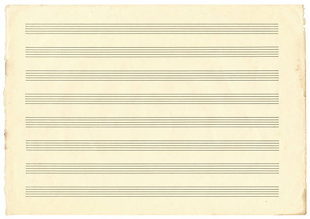 istock Empty music notebook sheet in a ruler for recording notes. Five-line staff without key. 2215050996
