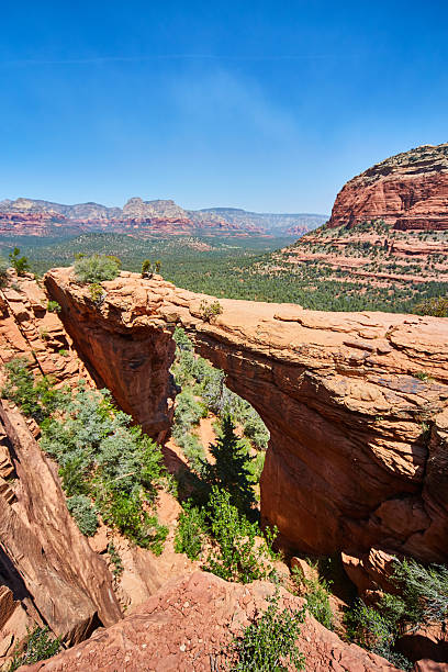 istock Sedona Red Sandstone Arch and Panoramic Desert Vista 2215051396