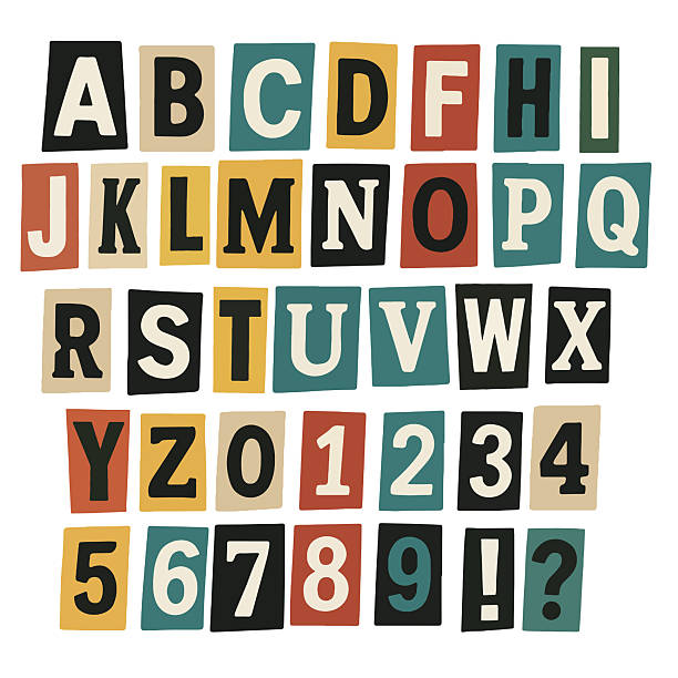 istock Ransom retro letters and numbers typography font lettering ABC cartoon vector text 2215057254