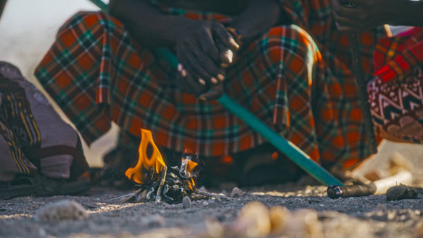 istock Small Campfire Burns Brightly As Samburu Tribe Members Gather Together 2215059929