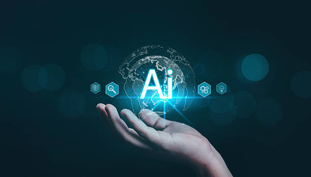 istock technology connecting to the internet around the world, chatting, chatting with AI, artificial intelligence, using command prompt to create something, future technology 2215060572